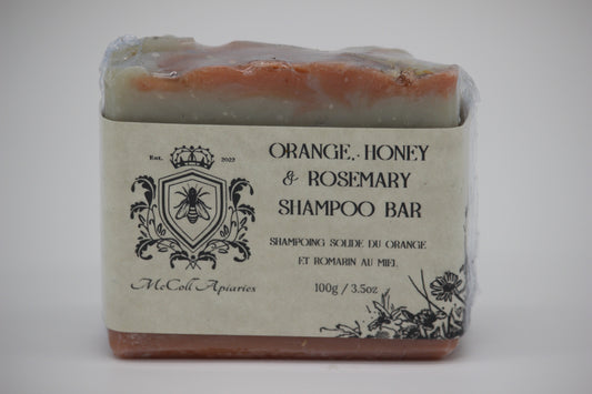 orange, honey, & rosemary shampoo bar